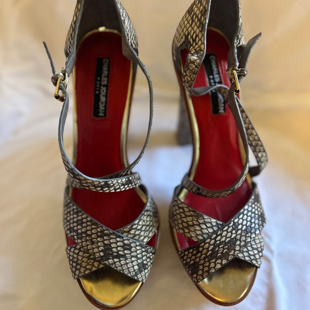 Elegant Black and Gold Women's Heels